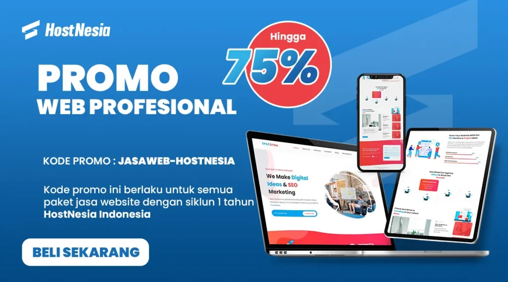 Jasa Website Paket Tahunan kode JASAWEB HOSTNESIA