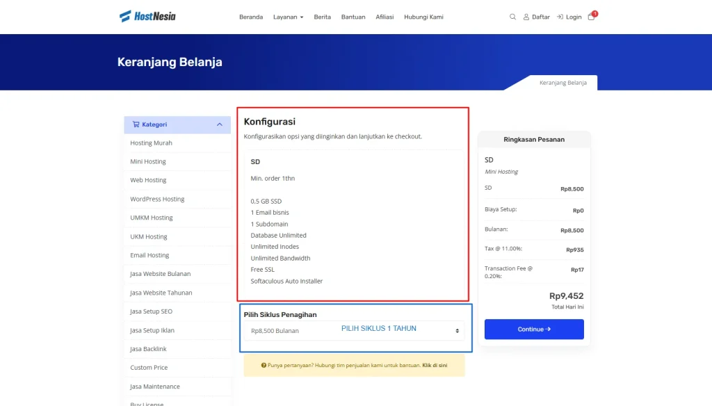 System Checkout Hostnesia