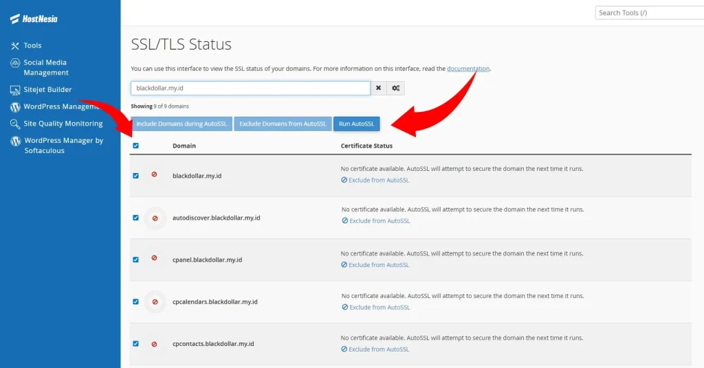 auto ssl gratis hostnesia