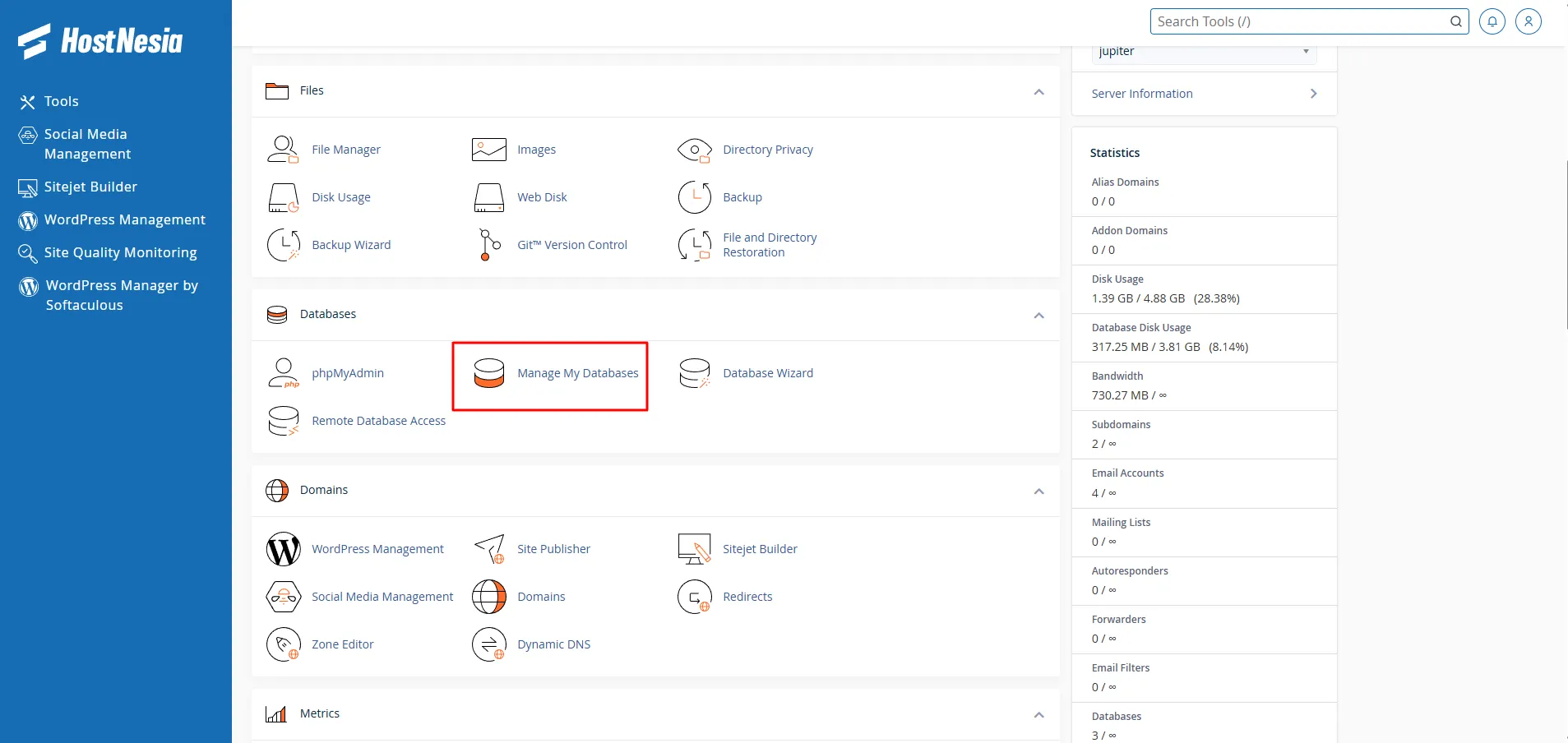 buat database di cpanel