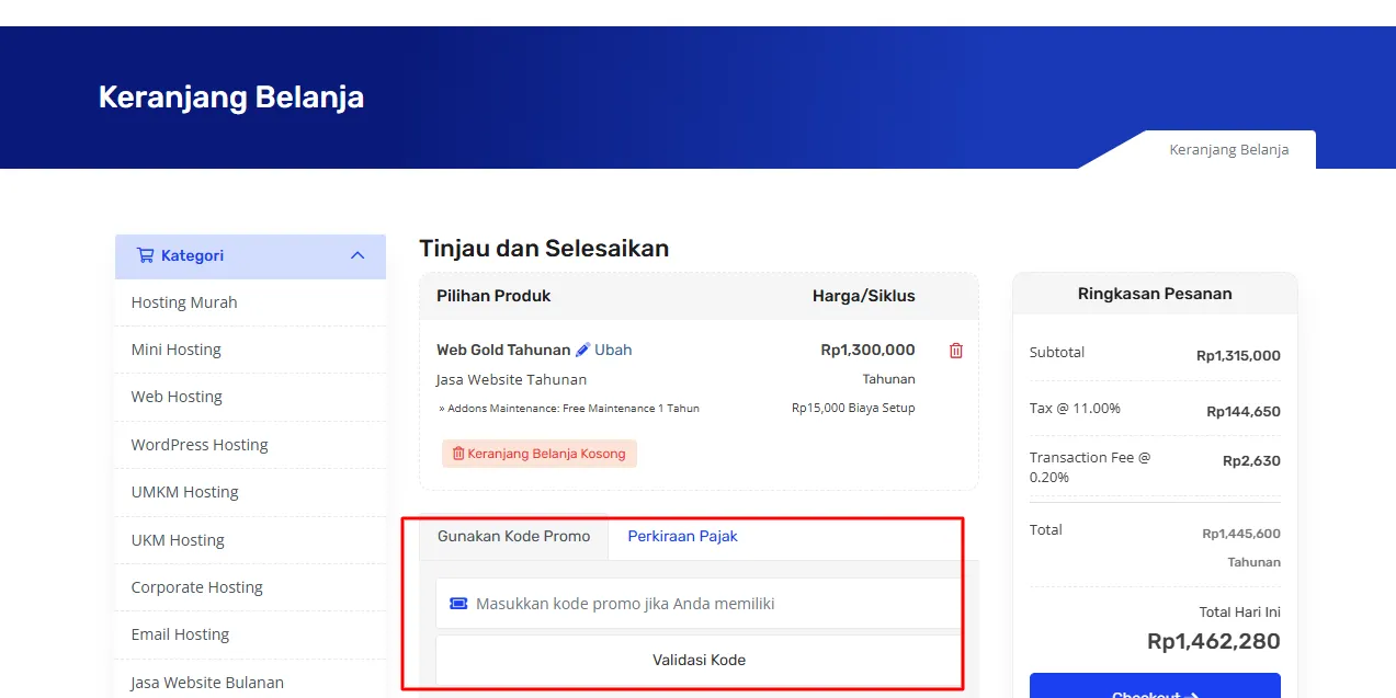 input kode