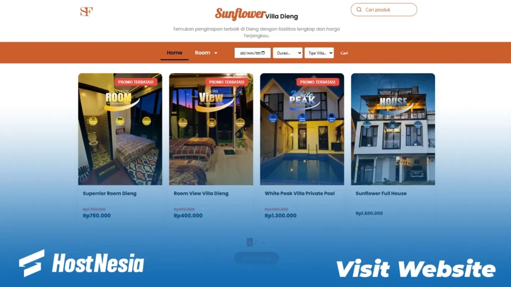 Jasa Website booking villa & hotel